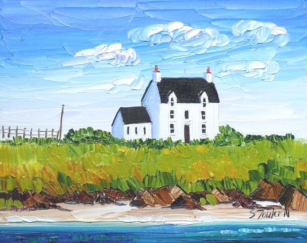 'Farmhouse Gott Bay, Tiree' by artist Sheila Fowler